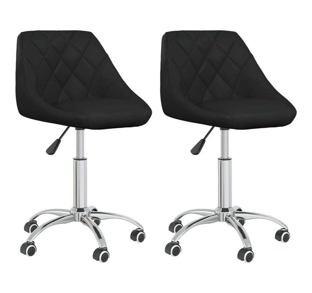 furnicato Esszimmerstuhl Esszimmerstühle 2 Stk. Drehbar Schwarz Kunstleder (1 St) von furnicato