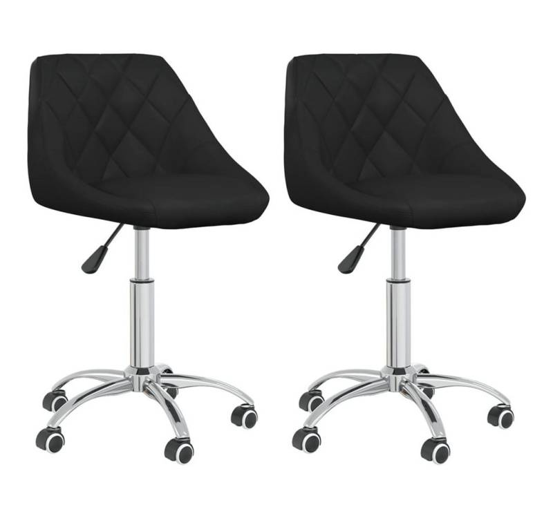 furnicato Esszimmerstuhl Esszimmerstühle 2 Stk. Drehbar Schwarz Kunstleder (1 St) von furnicato