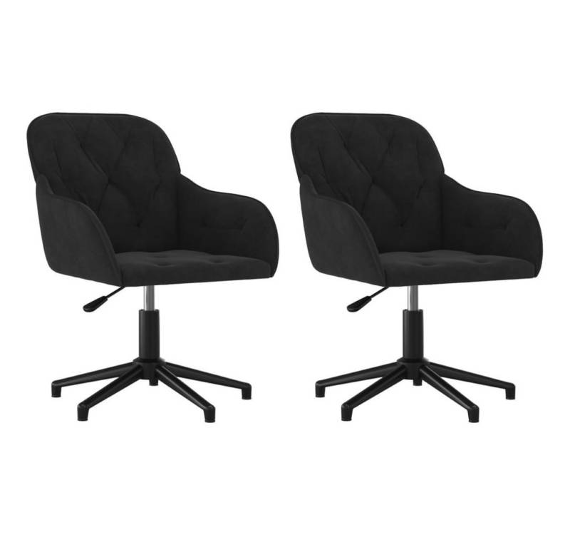 furnicato Esszimmerstuhl Esszimmerstühle 2 Stk. Drehbar Schwarz Samt (2 St) von furnicato
