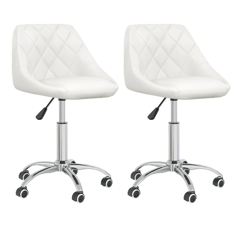 furnicato Esszimmerstuhl Esszimmerstühle 2 Stk. Drehbar Weiß Kunstleder (1 St) von furnicato