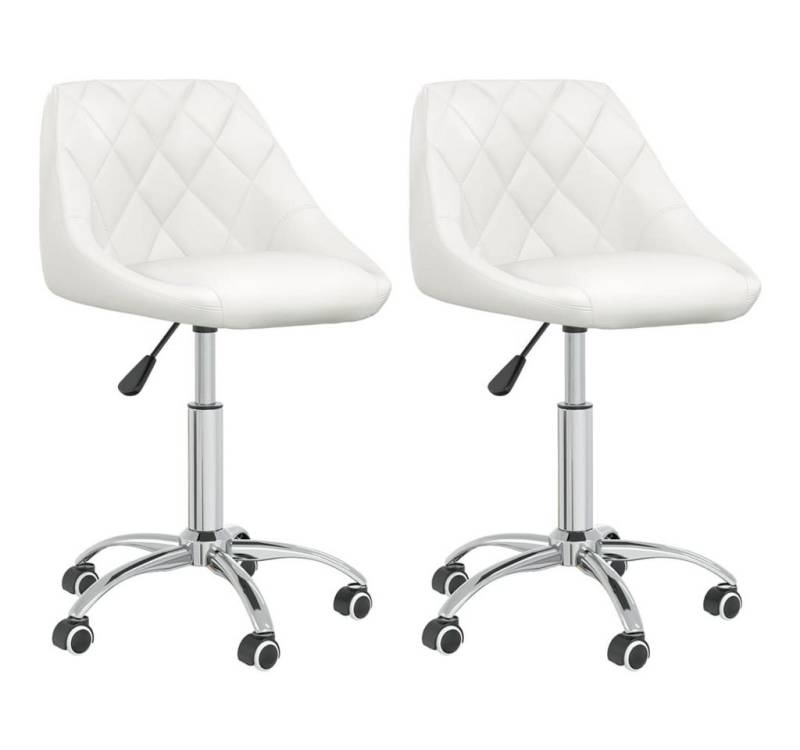 furnicato Esszimmerstuhl Esszimmerstühle 2 Stk. Drehbar Weiß Kunstleder (1 St) von furnicato