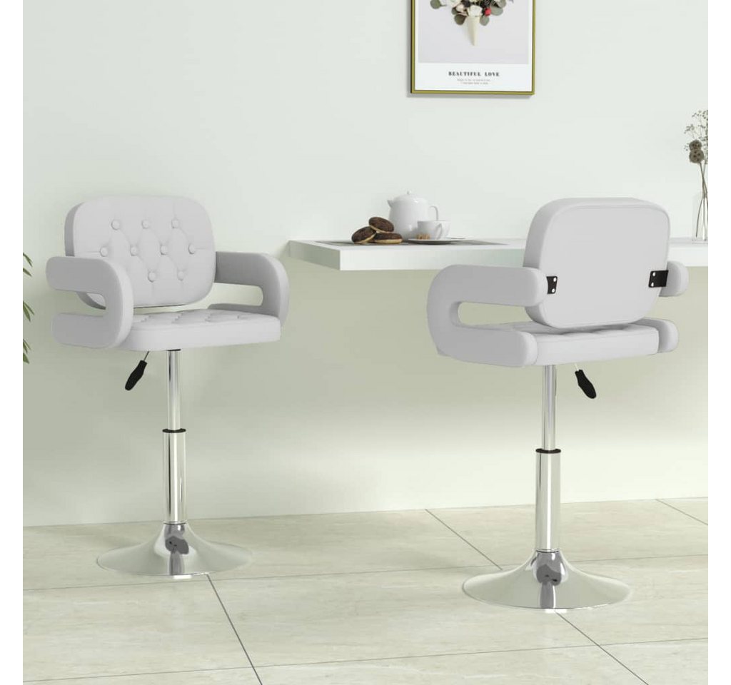 furnicato Esszimmerstuhl Esszimmerstühle 2 Stk. Drehbar Weiß Kunstleder (2 St) von furnicato