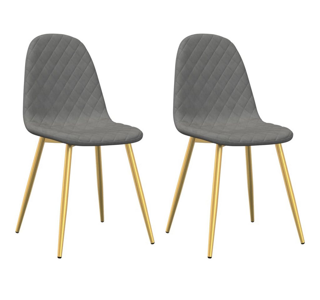 furnicato Esszimmerstuhl Esszimmerstühle 2 Stk. Hellgrau Samt (1 St) von furnicato