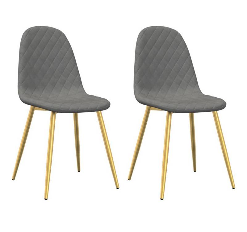 furnicato Esszimmerstuhl Esszimmerstühle 2 Stk. Hellgrau Samt (1 St) von furnicato