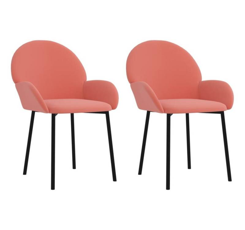 furnicato Esszimmerstuhl Esszimmerstühle 2 Stk. Rosa Samt (1 St) von furnicato