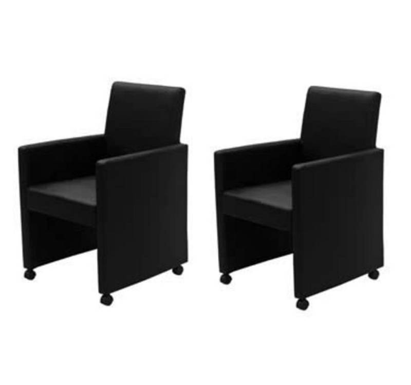 furnicato Esszimmerstuhl Esszimmerstühle 2 Stk. Schwarz Kunstleder (2 St) von furnicato