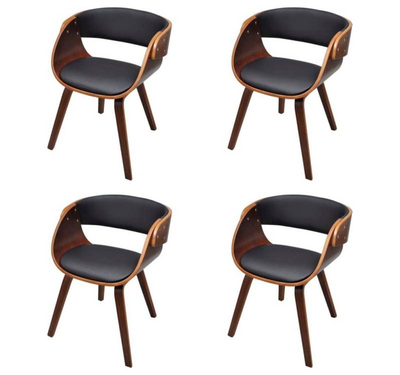 furnicato Esszimmerstuhl Esszimmerstühle 4 Stk. Braun Bugholz und Kunstleder (4 St) von furnicato