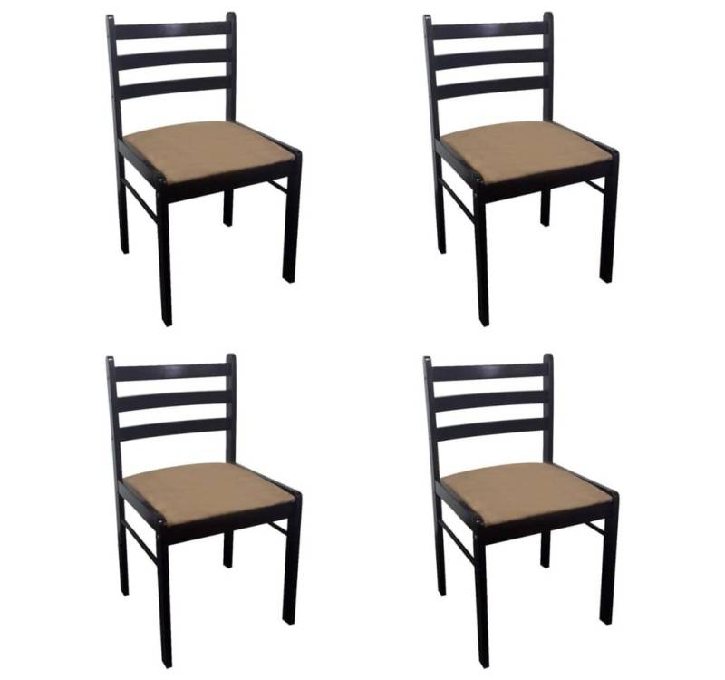 furnicato Esszimmerstuhl Esszimmerstühle 4 Stk. Braun Massivholz Gummibaum und Samt (1 St) von furnicato