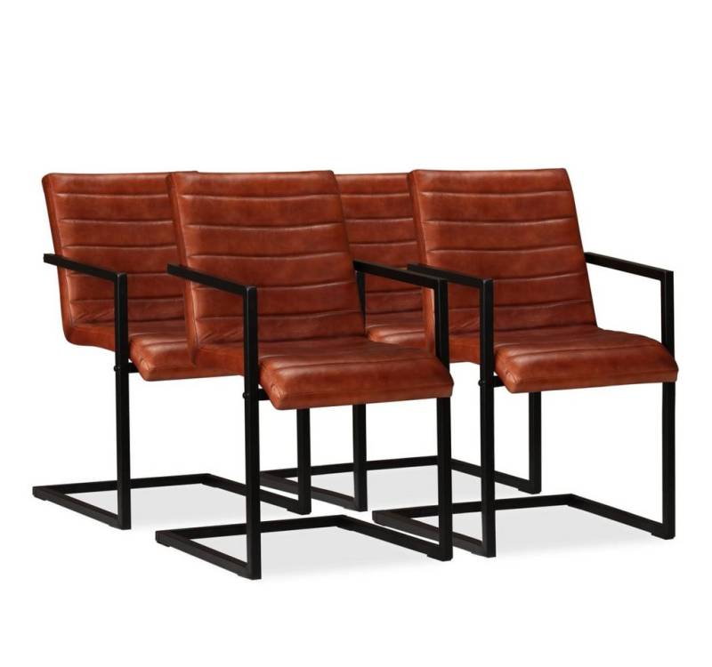 furnicato Esszimmerstuhl Esszimmerstühle 4 Stk. Echtleder Braun (4 St) von furnicato