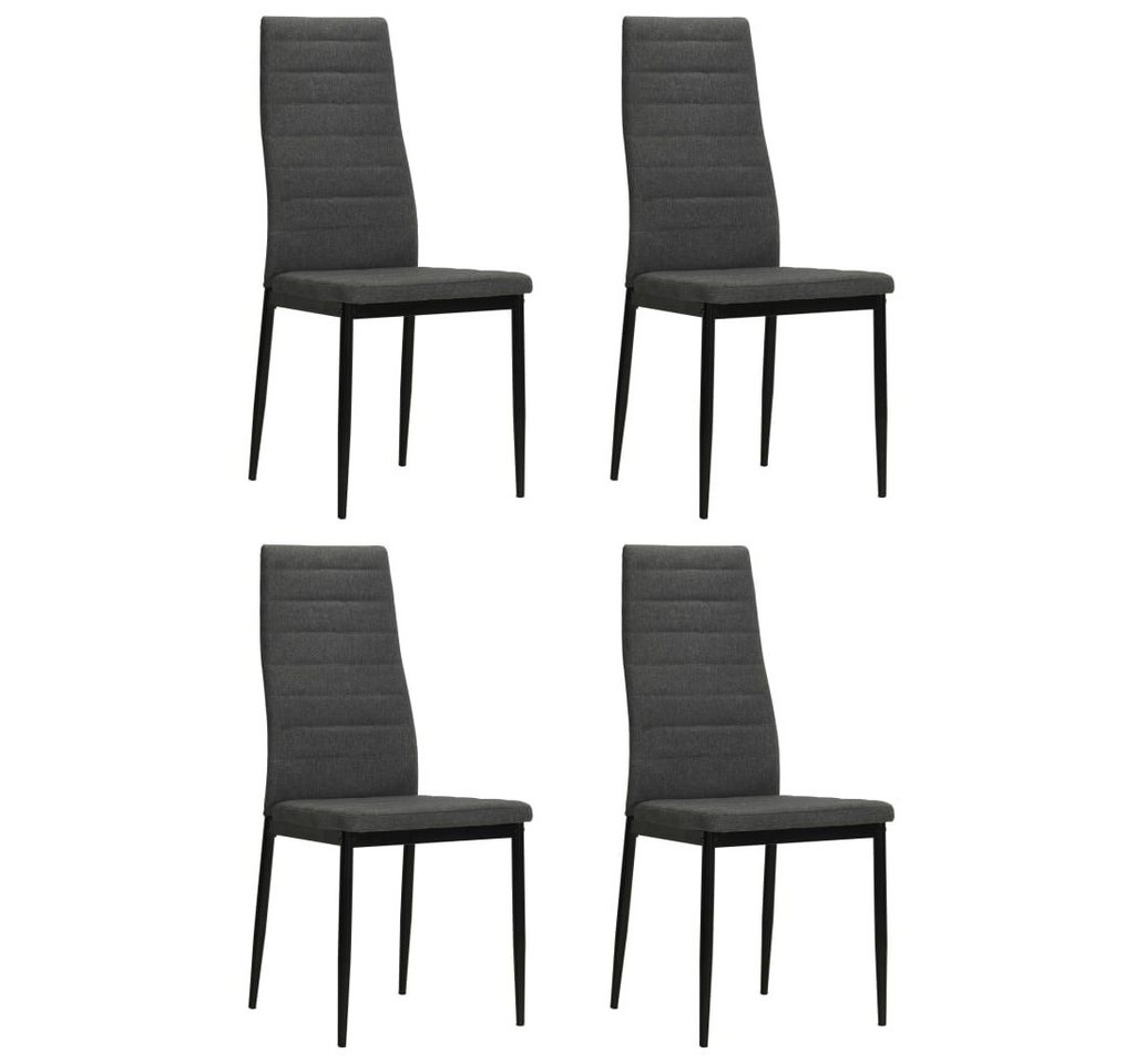 furnicato Esszimmerstuhl Esszimmerstühle 4 Stk. Grau Massivholz Gummibaum und Stoff (1 St) von furnicato