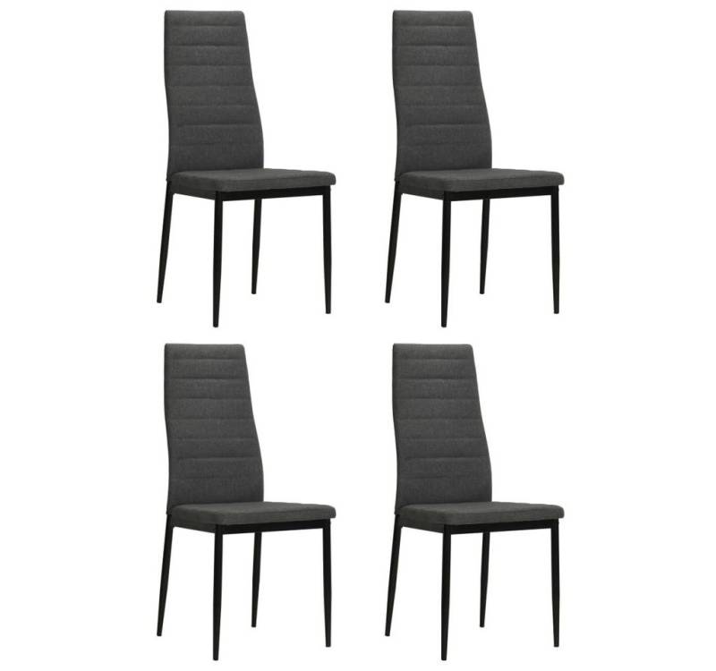 furnicato Esszimmerstuhl Esszimmerstühle 4 Stk. Grau Massivholz Gummibaum und Stoff (1 St) von furnicato