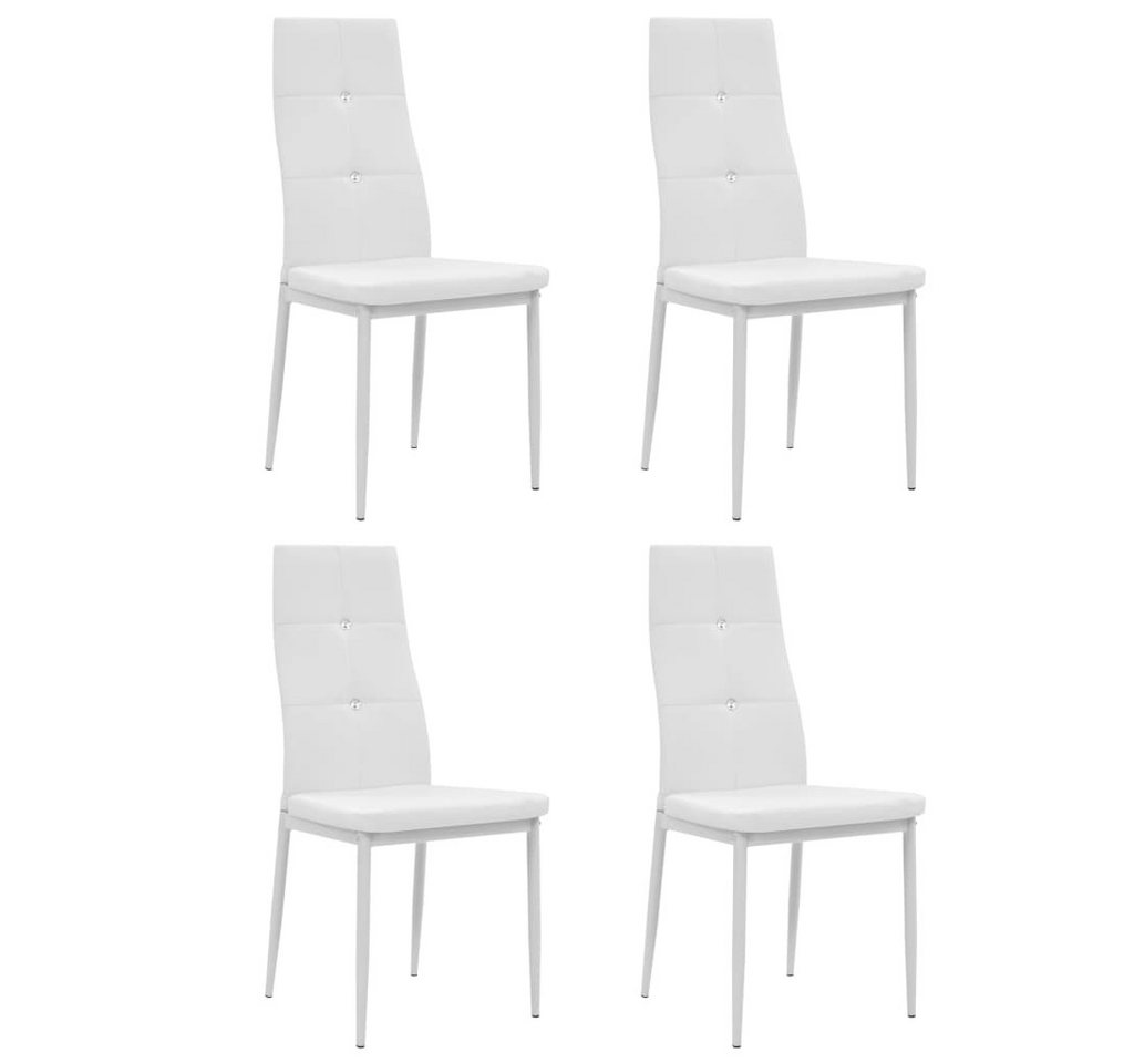 furnicato Esszimmerstuhl Esszimmerstühle 4 Stk. Weiß Kunstleder (4 St) von furnicato