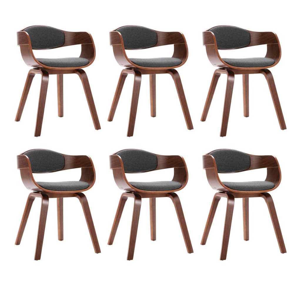 furnicato Esszimmerstuhl Esszimmerstühle 6 Stk. Bugholz und Stoff Grau (1 St) von furnicato