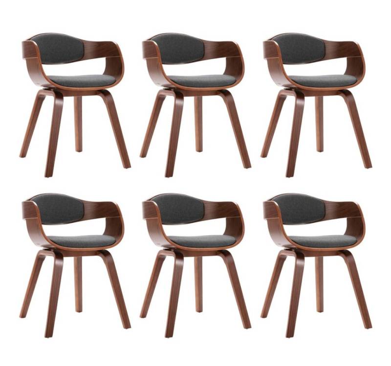 furnicato Esszimmerstuhl Esszimmerstühle 6 Stk. Bugholz und Stoff Grau (1 St) von furnicato