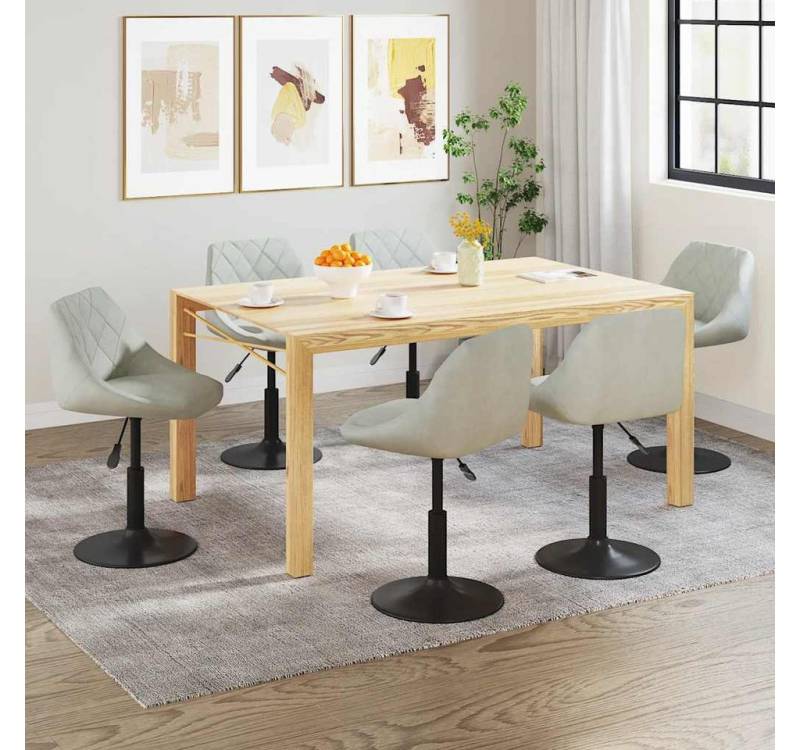 furnicato Esszimmerstuhl Esszimmerstühle 6 Stk. Drehbar Hellgrau Samt (1 St) von furnicato