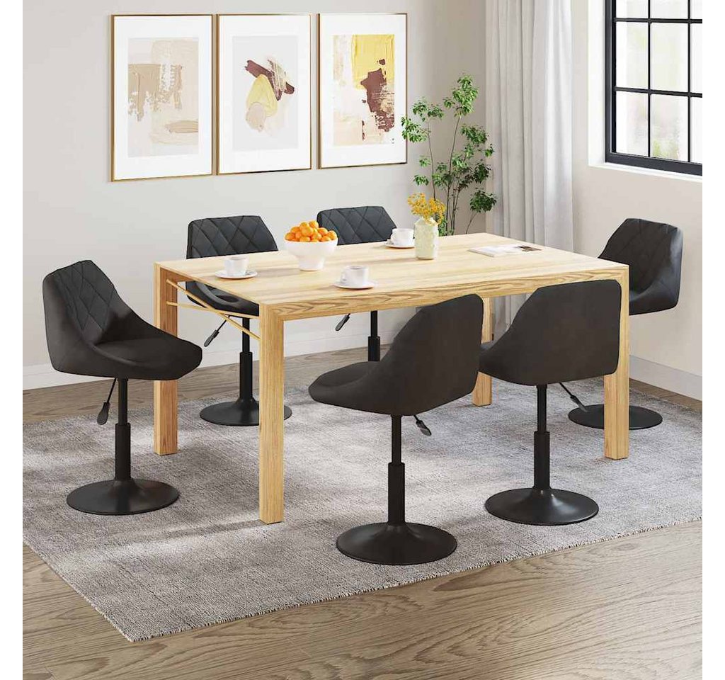 furnicato Esszimmerstuhl Esszimmerstühle 6 Stk. Drehbar Schwarz Samt (1 St) von furnicato