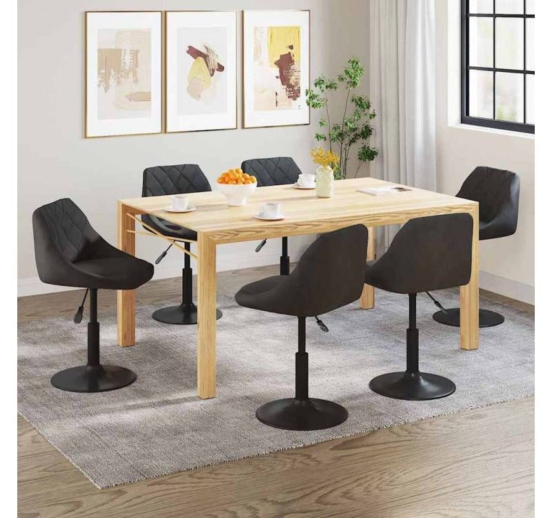 furnicato Esszimmerstuhl Esszimmerstühle 6 Stk. Drehbar Schwarz Samt (1 St) von furnicato