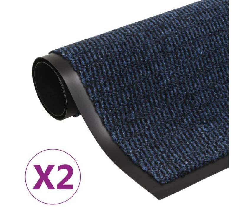 furnicato Fußmatte Schmutzfangmatten 2 Stk. Rechteckig Getuftet 80x120cm Blau, Rechteckig von furnicato