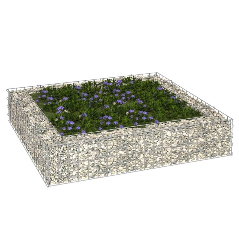 furnicato Gabionen-Hochbeet Verzinkter Stahl 100x100x20 cm von furnicato