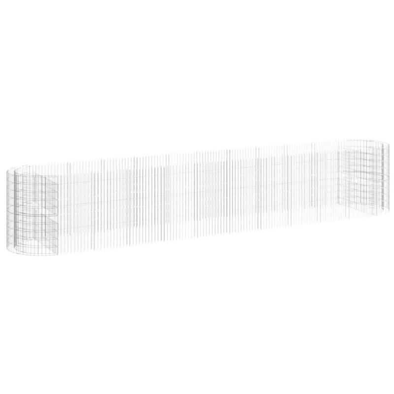 furnicato Gabionen-Hochbeet Verzinktes Eisen 600x100x100 cm von furnicato