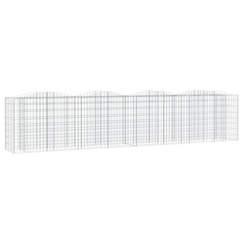 furnicato Gabionen-Hochbeet mit Hochbogen 400x50x100 cm Verzinktes Eisen von furnicato