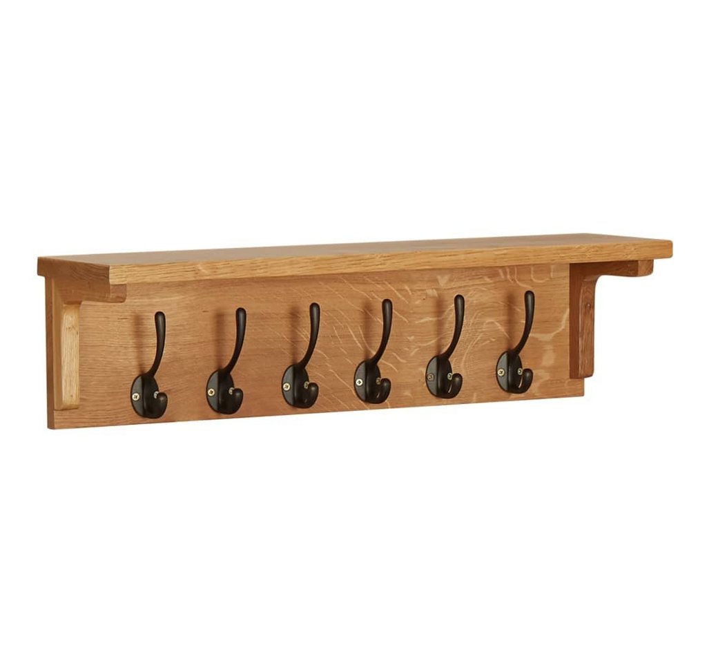 furnicato Garderobenständer Wandgarderobe 60x16x16 cm Massivholz Eiche, (1 St) von furnicato