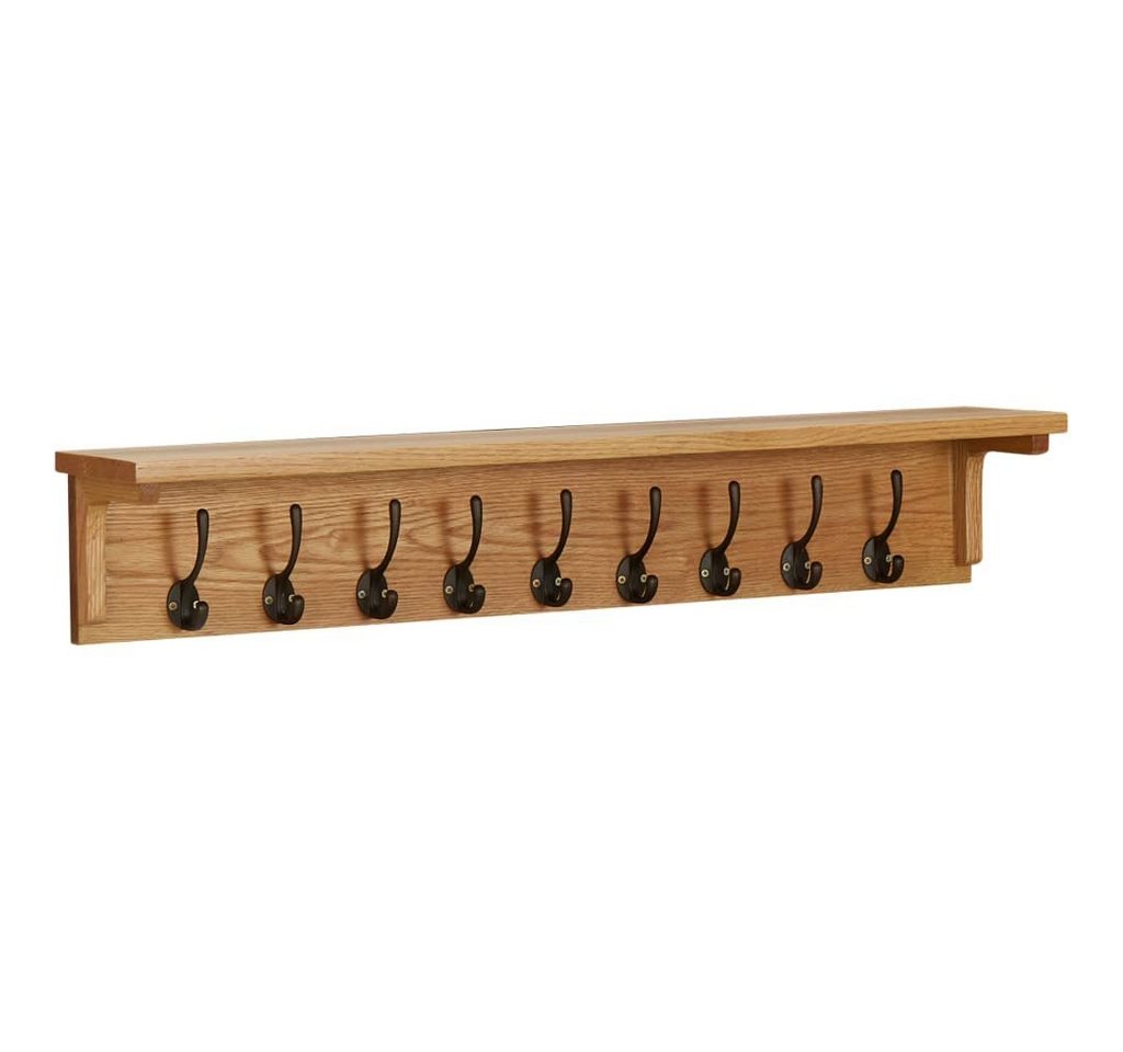 furnicato Garderobenständer Wandgarderobe 90x16x16 cm Massivholz Eiche, (1 St) von furnicato