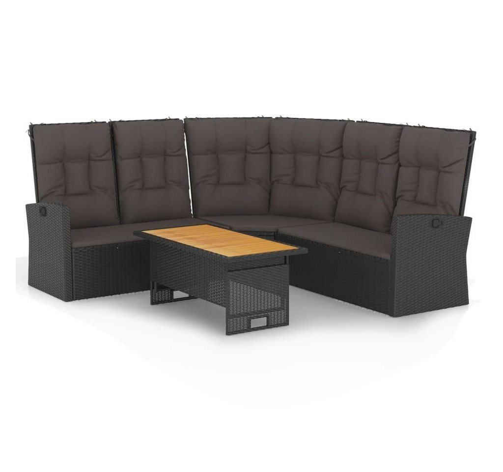 furnicato Garten-Essgruppe 2-tlg. Garten-Lounge-Set mit Kissen Schwarz Poly Rattan, (1-tlg) furnicato Garten-Essgruppe 2-tlg. Garten-Lounge-Set mit Kissen Schwarz Poly Rattan, (1-tlg) von furnicato