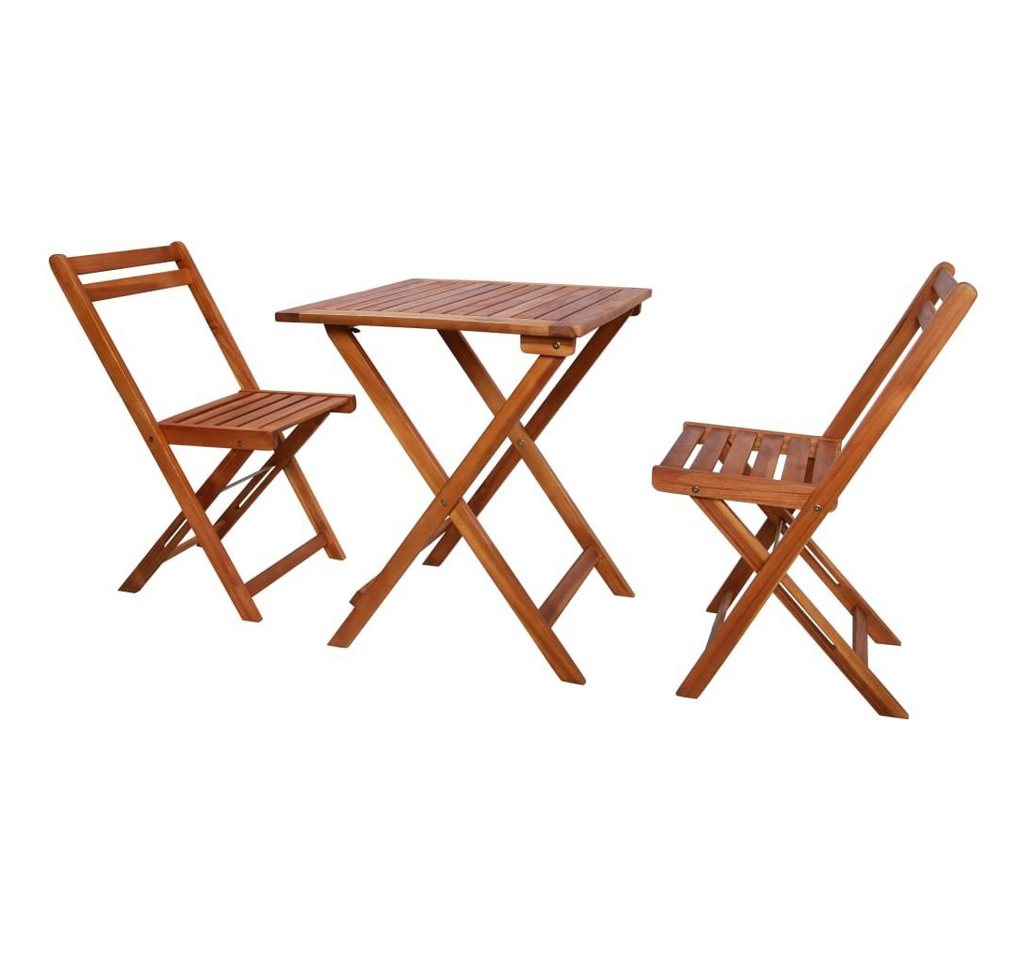 furnicato Garten-Essgruppe 3-tlg. Bistro-Set Klappbar Massivholz Akazie von furnicato