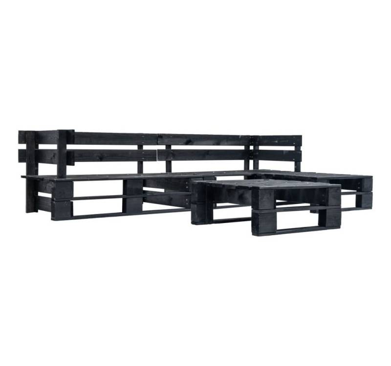 furnicato Garten-Essgruppe 4-tlg. Garten-Paletten-Sofagarnitur Schwarz Holz, (1-tlg) von furnicato