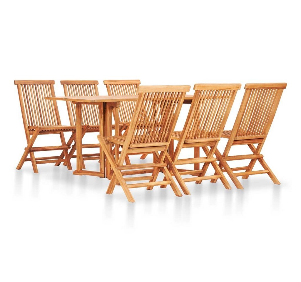 furnicato Garten-Essgruppe 7-tlg. Klappbar Massivholz Teak von furnicato