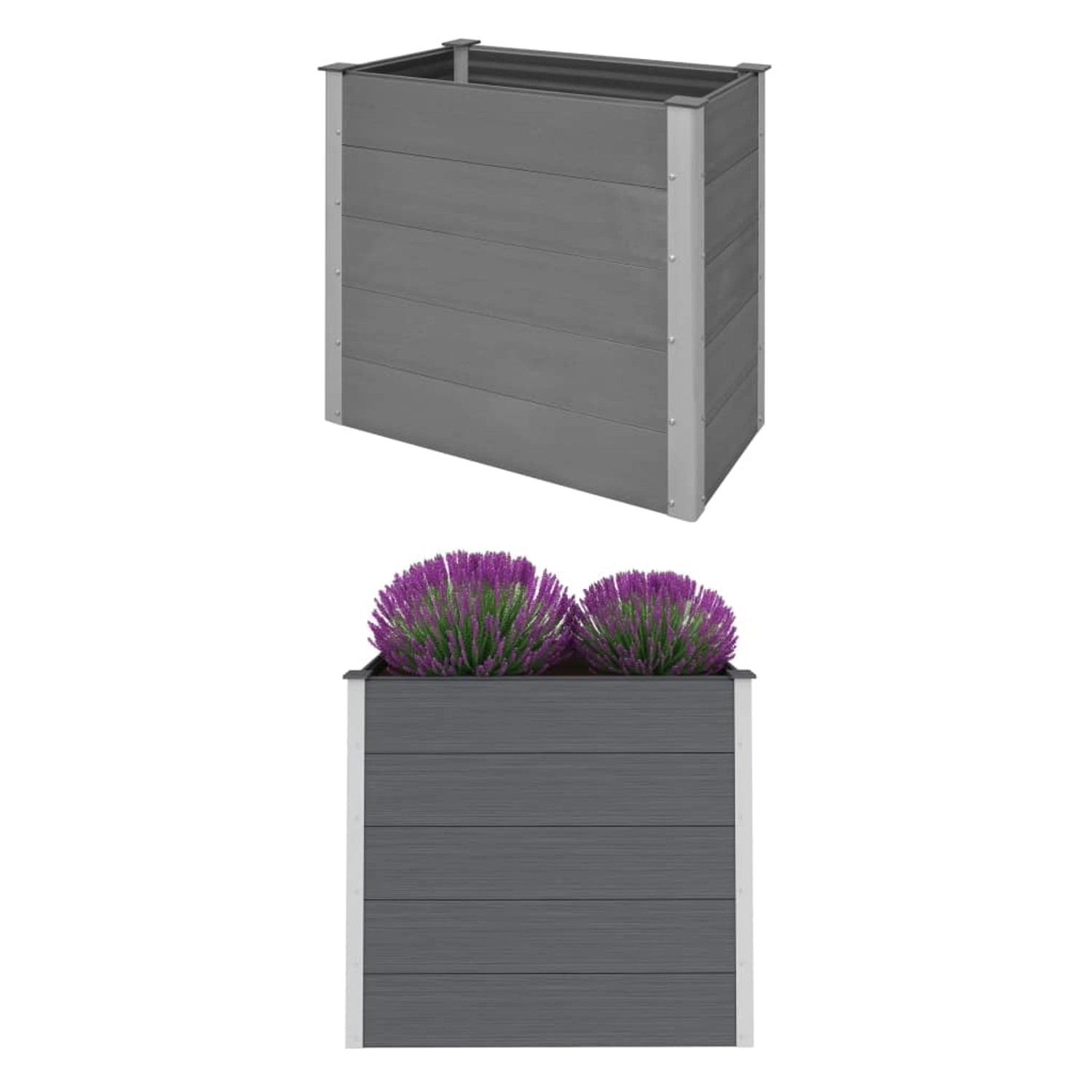 furnicato Garten-Hochbeet WPC 100 x 50 x 91 cm Grau von furnicato