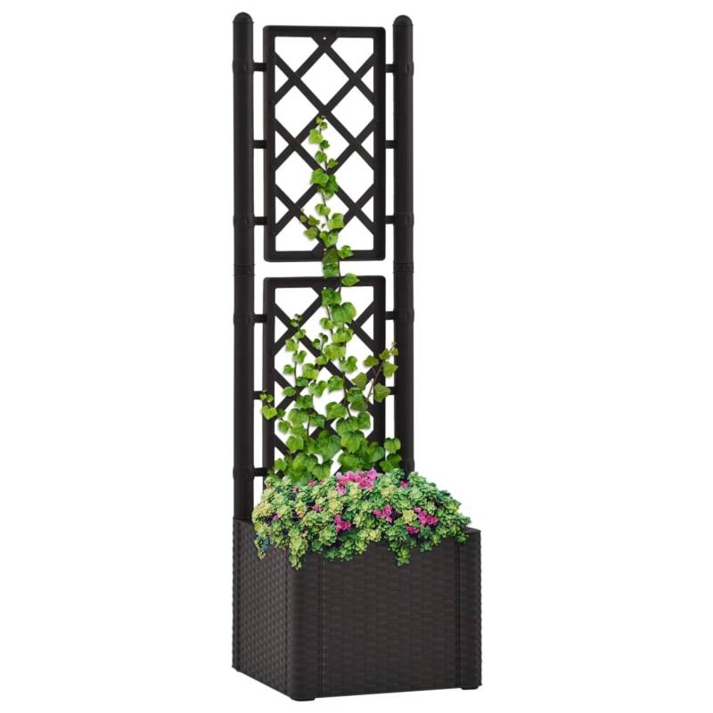 furnicato Garten-Hochbeet mit Spalier Selbstbewässerungssystem Anthrazit von furnicato