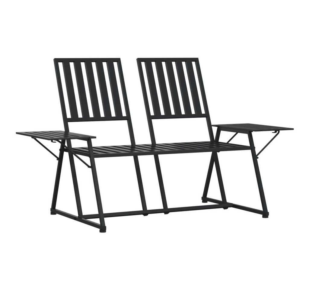 furnicato Gartenbank 2-Sitzer-165 cm Schwarz Stahl (1-St) von furnicato