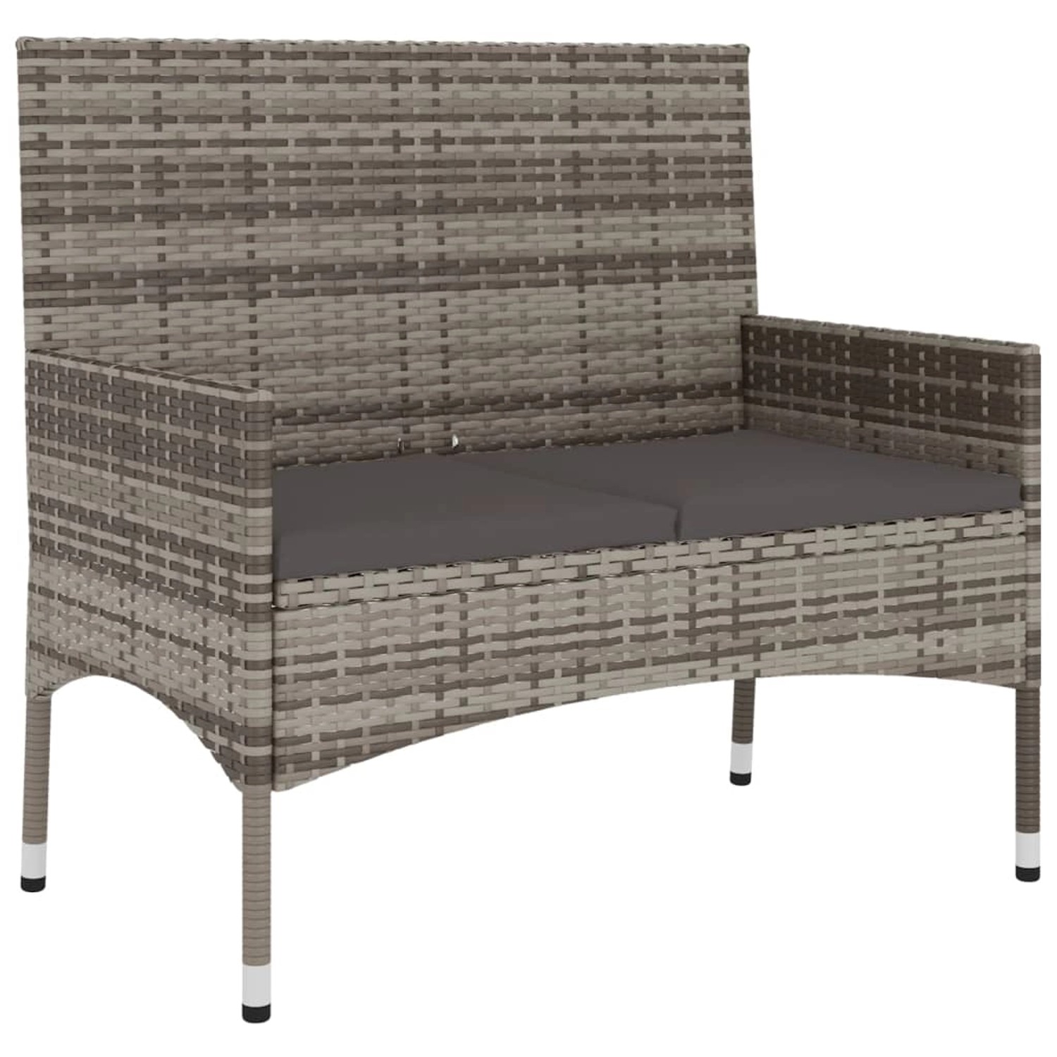 furnicato Gartenbank 2-Sitzer mit Kissen Grau Poly Rattan furnicato Gartenbank 2-Sitzer mit Kissen Grau Poly Rattan von furnicato
