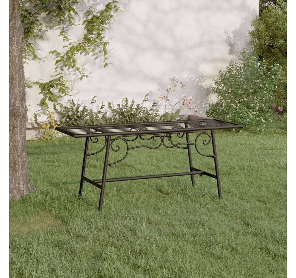 furnicato Gartenbank Baumbank 110 cm Schwarz Stahl von furnicato