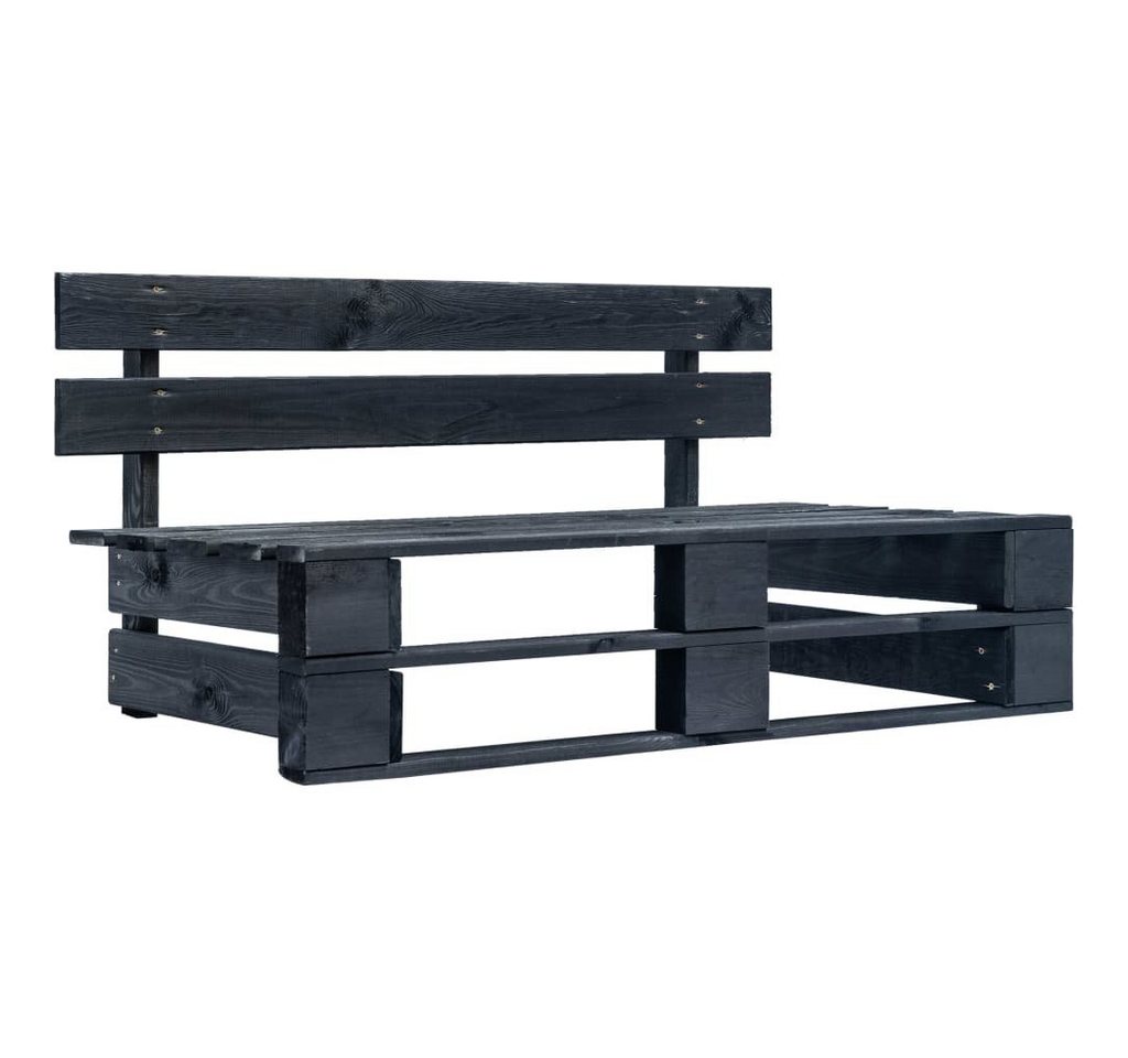 furnicato Gartenbank Garten-Palettenbank Holz Schwarz (1-St) von furnicato