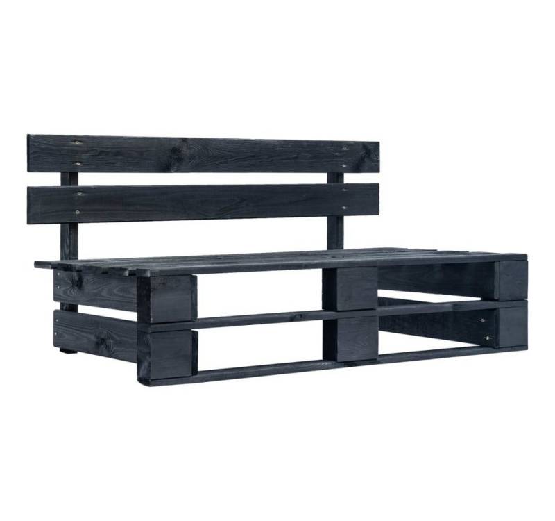 furnicato Gartenbank Garten-Palettenbank Holz Schwarz (1-St) von furnicato