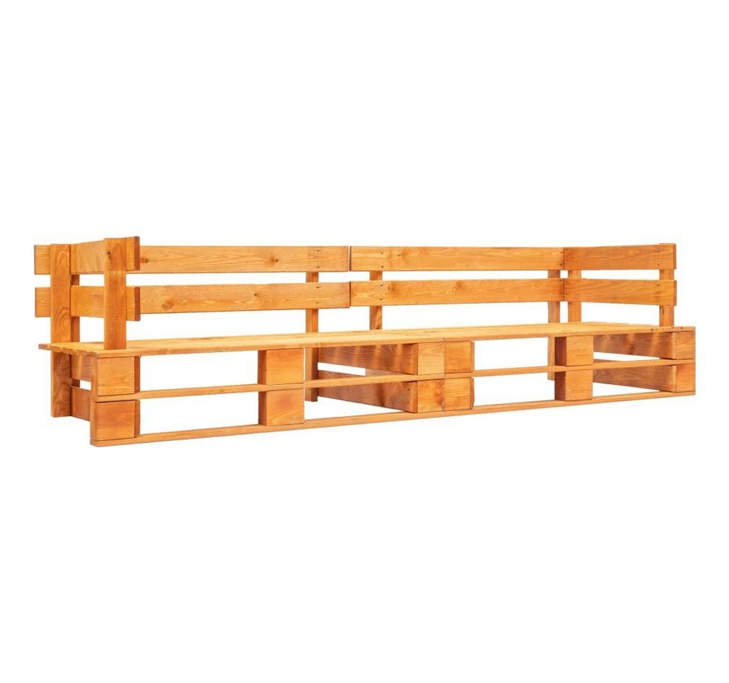 furnicato Gartenbank Garten-Palettensofa 2-Sitzer Honigbraun Holz von furnicato
