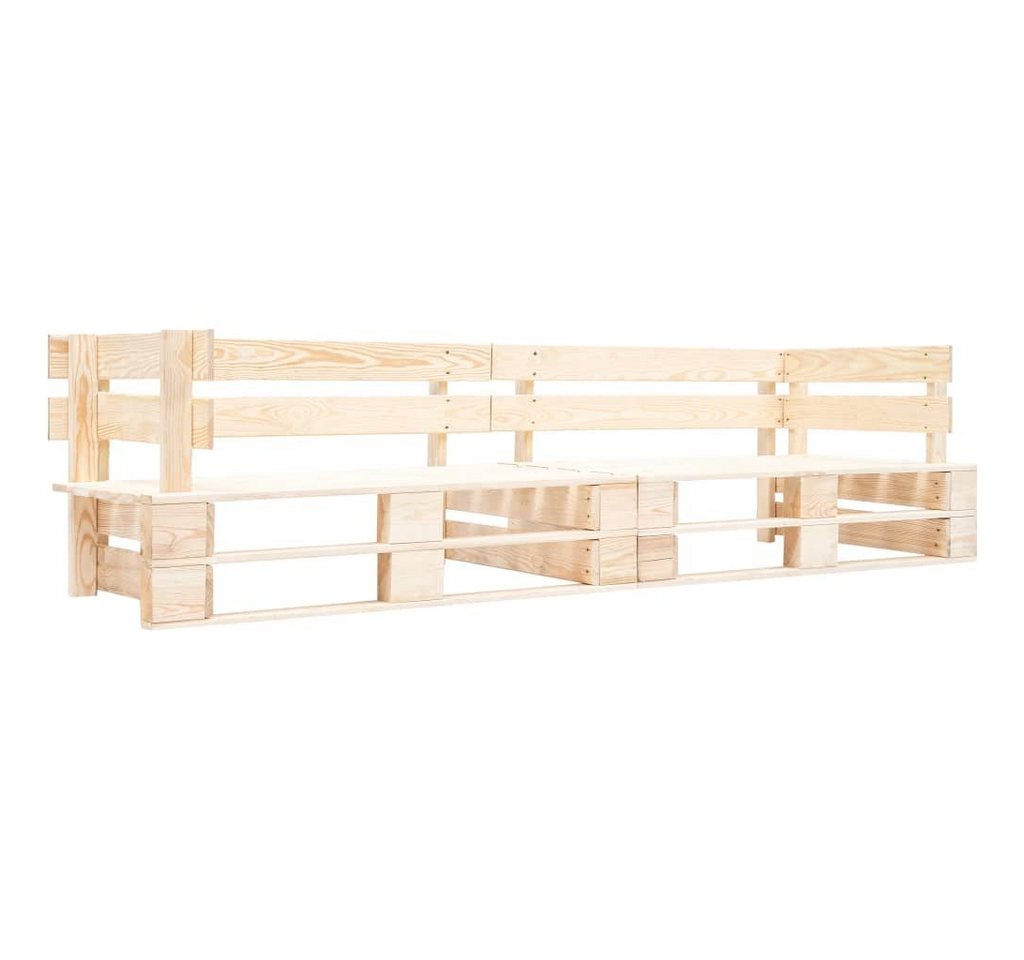 furnicato Gartenbank Garten-Palettensofa 2-Sitzer Natur Holz (1-St) von furnicato