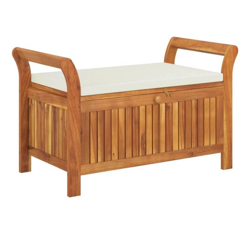 furnicato Gartenbank Garten-Truhenbank mit Kissen 91 cm Massivholz Akazie (1-St., 1 x Truhenbank, 1 x Sitzkissen) von furnicato