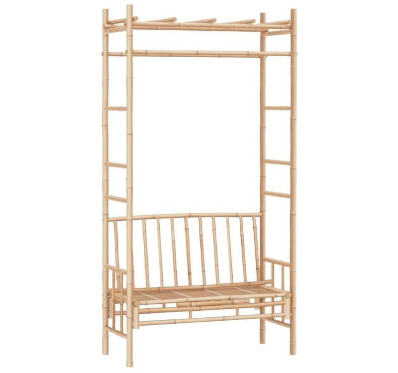 furnicato Gartenbank mit Pergola 116 cm Bambus (1-St) von furnicato