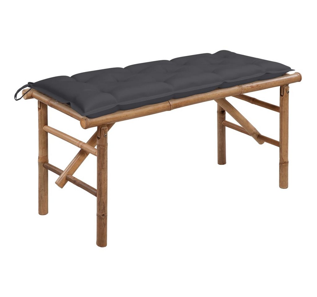 furnicato Gartenbank Klappbare mit Auflage 118 cm Bambus (1-St) von furnicato