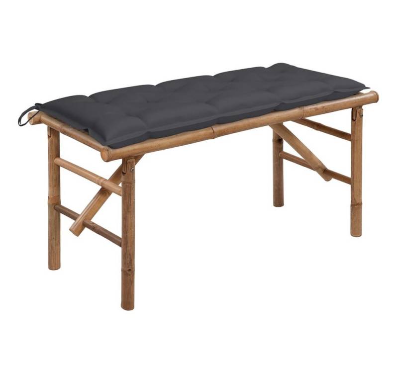 furnicato Gartenbank Klappbare mit Auflage 118 cm Bambus (1-St) von furnicato