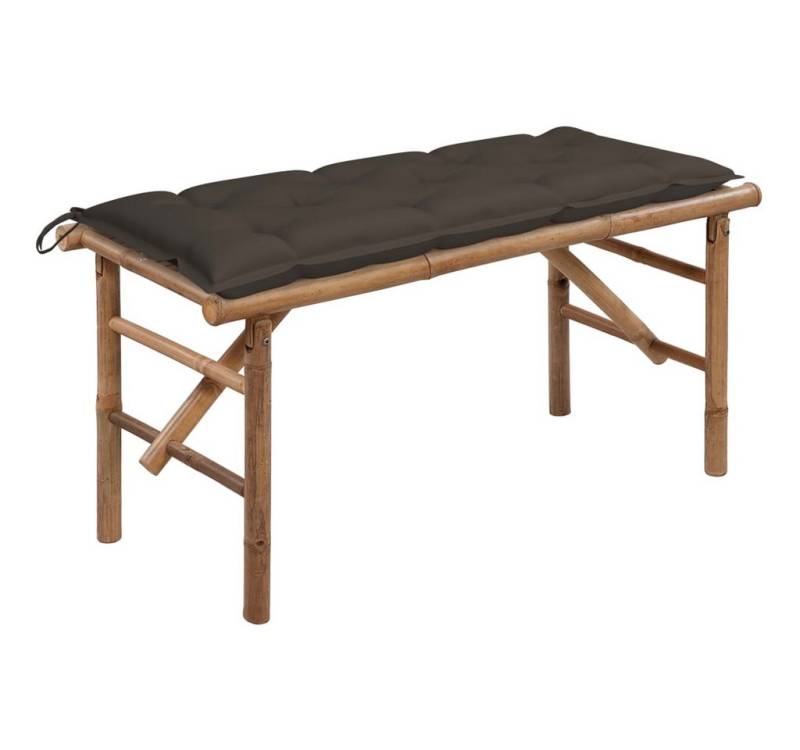 furnicato Gartenbank Klappbare mit Auflage 118 cm Bambus (1-St) von furnicato