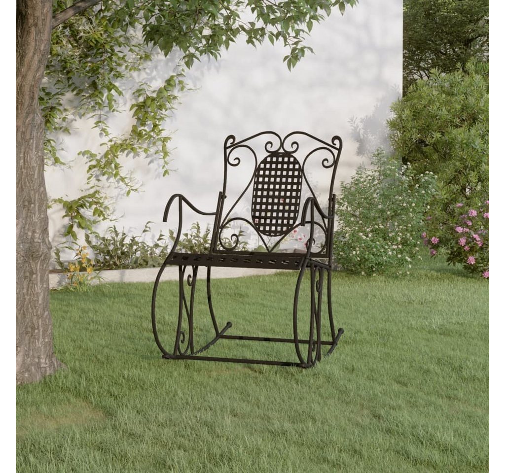 furnicato Gartenbank Schaukelstuhl 84 cm Schwarz Stahl (1-St., Kissen inbegriffen: Nein) von furnicato