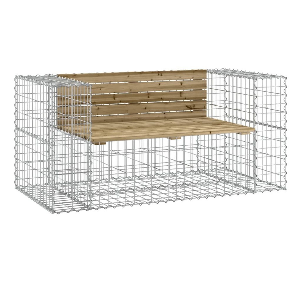 furnicato Gartenbank aus Gabionen 143x71x65,5 cm Kiefernholz Imprägniert (1-St) von furnicato