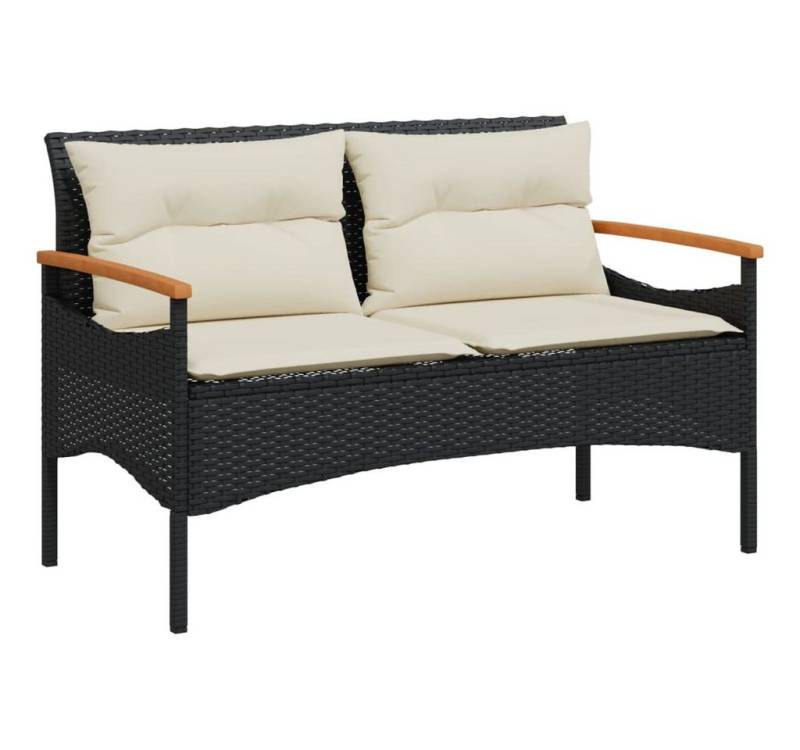furnicato Gartenbank mit Kissen 116x62,5x74 cm Schwarz Poly Rattan (1-St) furnicato Gartenbank mit Kissen 116x62,5x74 cm Schwarz Poly Rattan (1-St) von furnicato