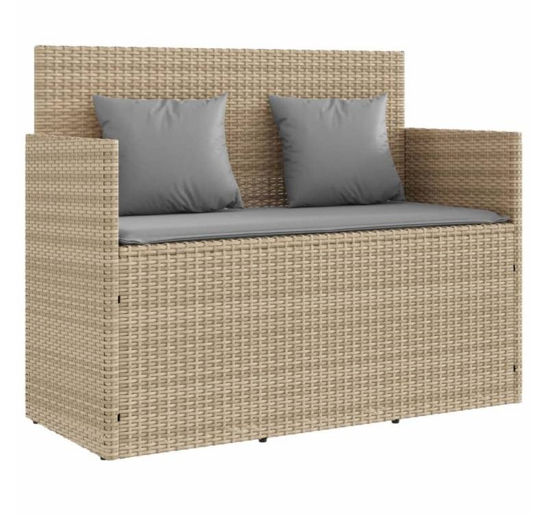 furnicato Gartenbank mit Kissen Beige Poly Rattan (1-St) furnicato Gartenbank mit Kissen Beige Poly Rattan (1-St) von furnicato