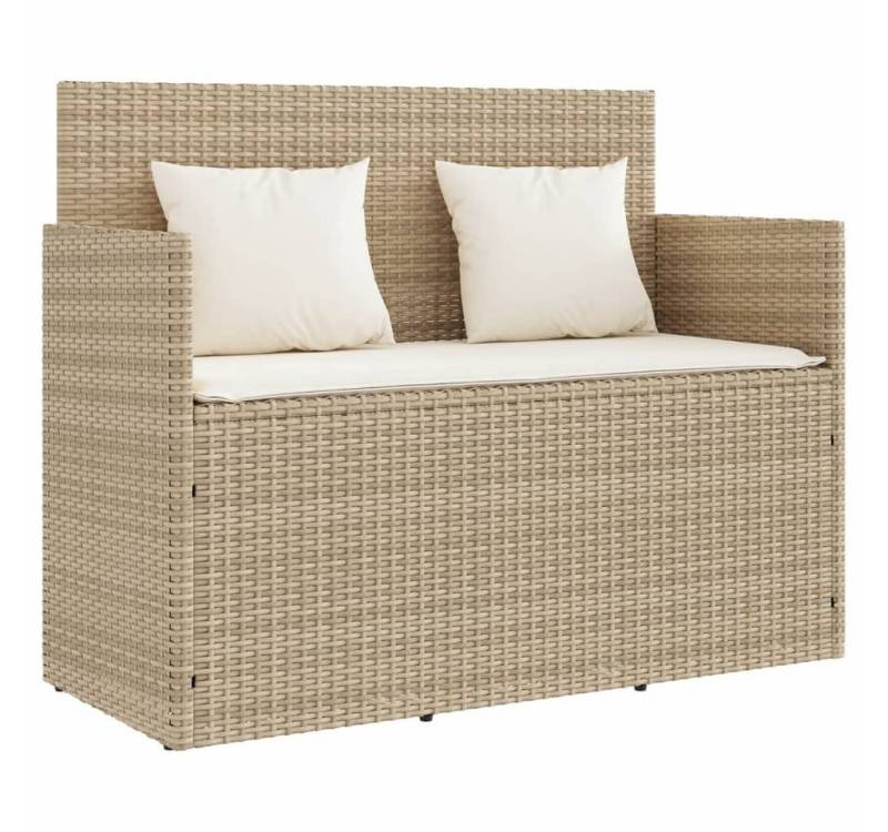 furnicato Gartenbank mit Kissen Beige Poly Rattan (1-St) furnicato Gartenbank mit Kissen Beige Poly Rattan (1-St) von furnicato